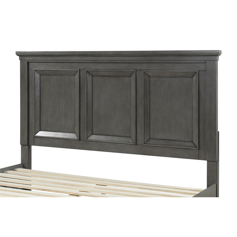 Hamilton King 4 Piece Storage Bedroom Set in Gray made with Engineered Wood