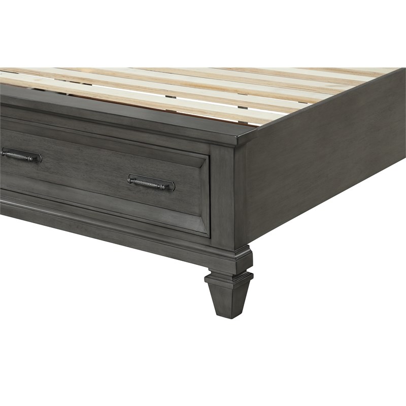 Hamilton Queen 5-N Piece Storage Bedroom Set in Gray made with Engineered Wood