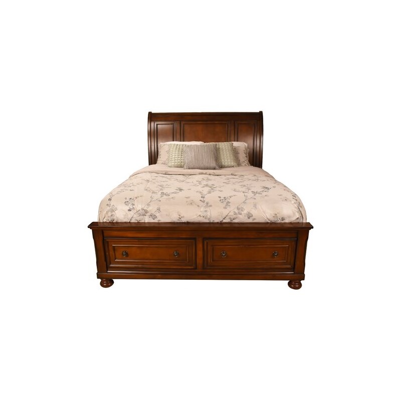 Baltimore Queen 5-N Storage Bedroom Set made with Wood in Dark Walnut