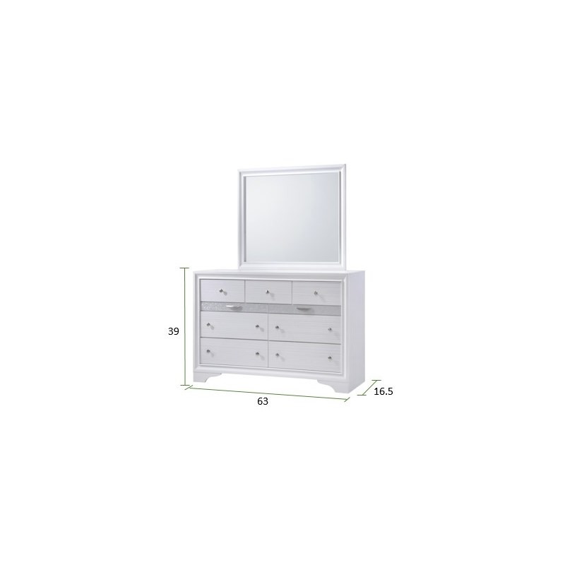 Traditional Matrix King 5-N PC Storage Bedroom Set in White made with Wood