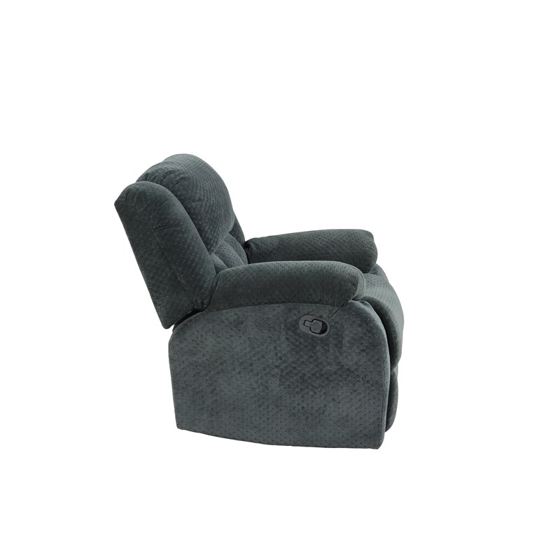 Armada Manual Recliner Chair Made with Chenille Fabric in Green