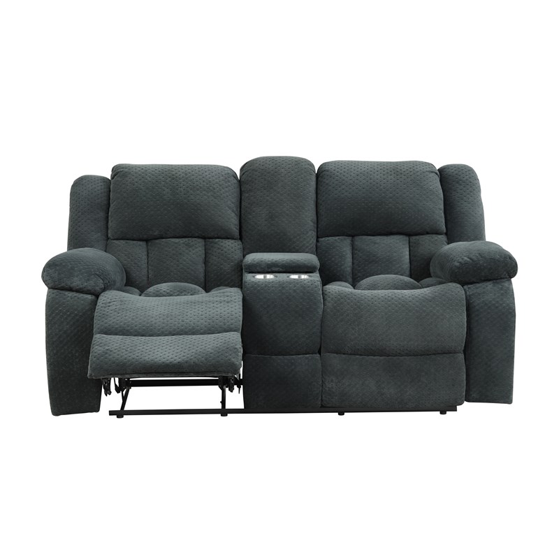 Armada Manual Recliner 2 Pc Living Room Set Made with Chenille Fabric in Green