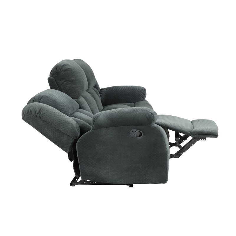 Armada Manual Recliner 3 Pc Living Room Set Made with Chenille Fabric in Green