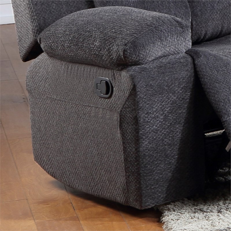 Phoenix Manual Recliner Sofa Made with Wood / Chenille Fabric in Gray