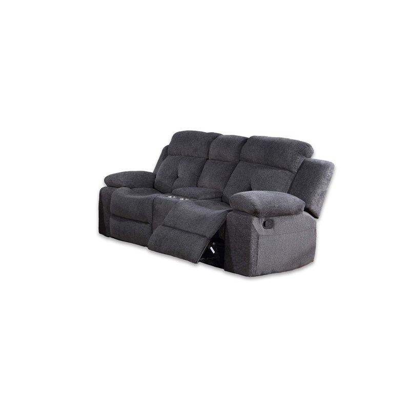 Phoenix Manual Recliner 3 Pc Sofa Set made with Wood / Chenille Fabric in Gray