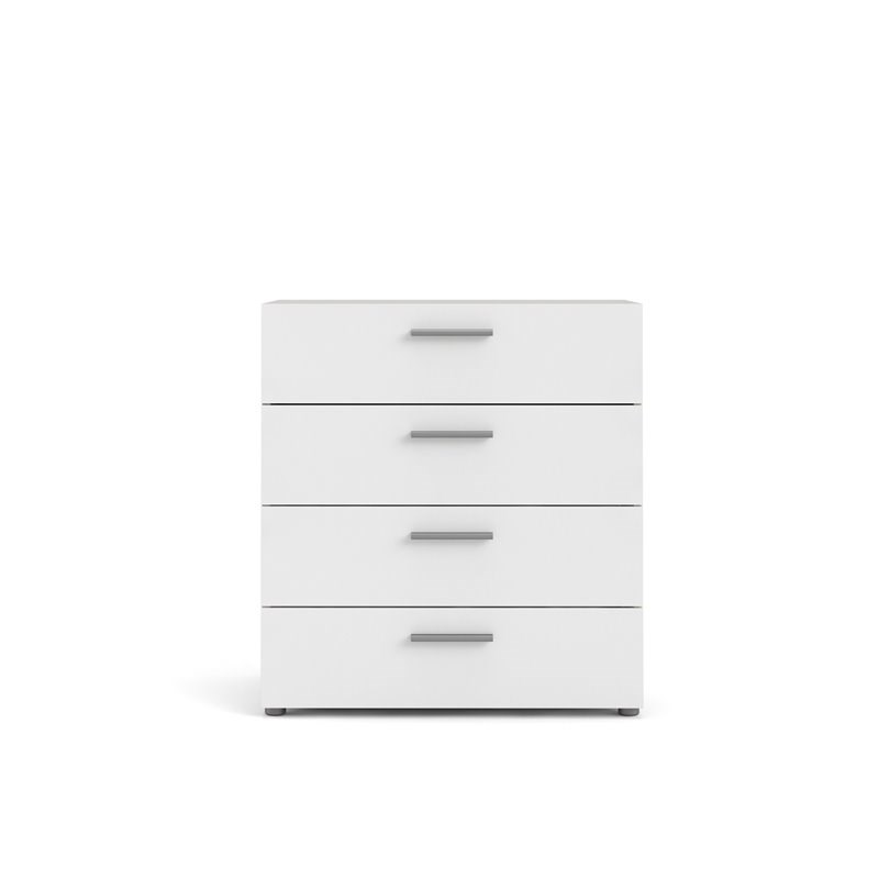 Levan Home Engineered Wood 4 Drawer Chest in Oak Structure/White High Gloss