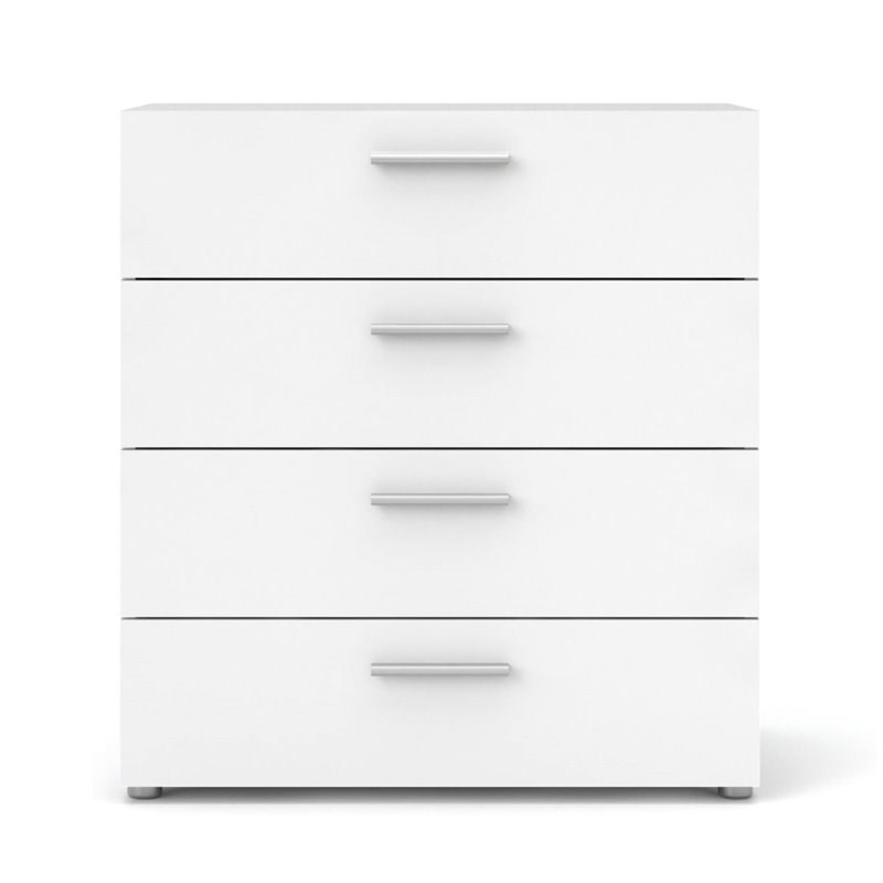 Levan Home Engineered Wood Style White 4 Drawer Chest/ Bedroom Dresser