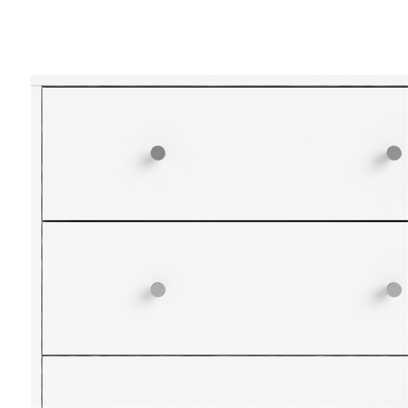 Levan Home Contemporary Wide 6 Drawer Double Bedroom Dresser in White