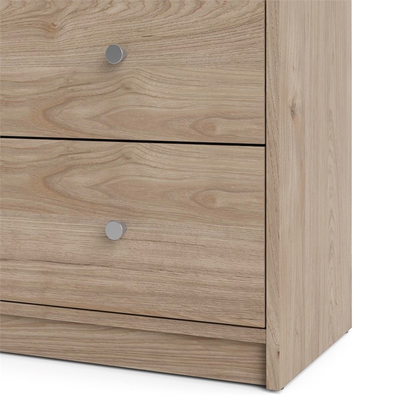 Levan Home Contemporary Wide 6 Drawer Double Bedroom Dresser in Oak
