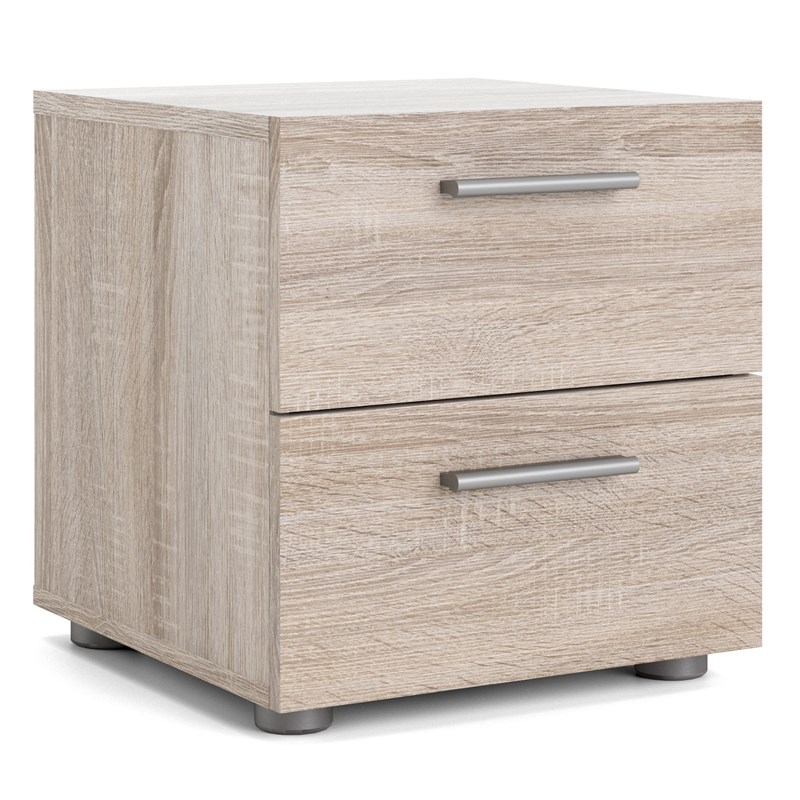 Levan Home Contemporary 2 Drawer Nightstand in Truffle