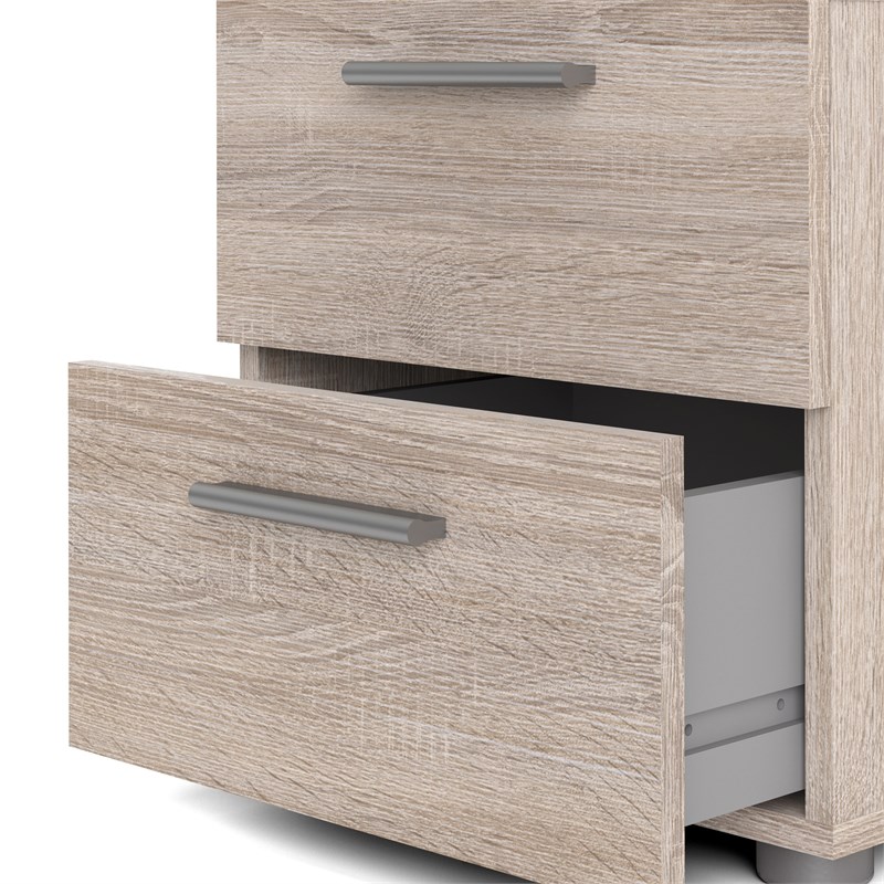 Levan Home Contemporary 2 Drawer Nightstand in Truffle