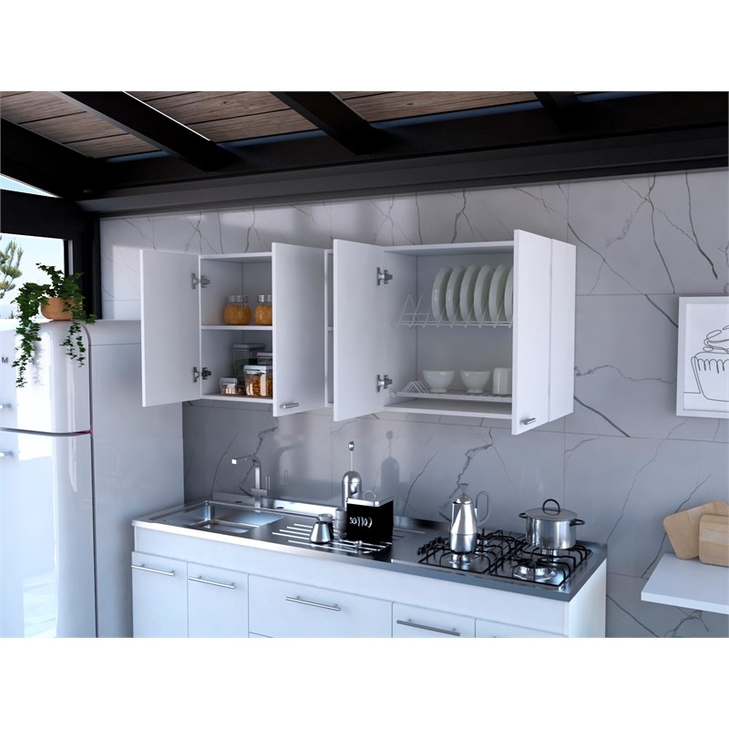 Levan Home White Modern Engineered Wood Portofino 150 Wall Cabinet