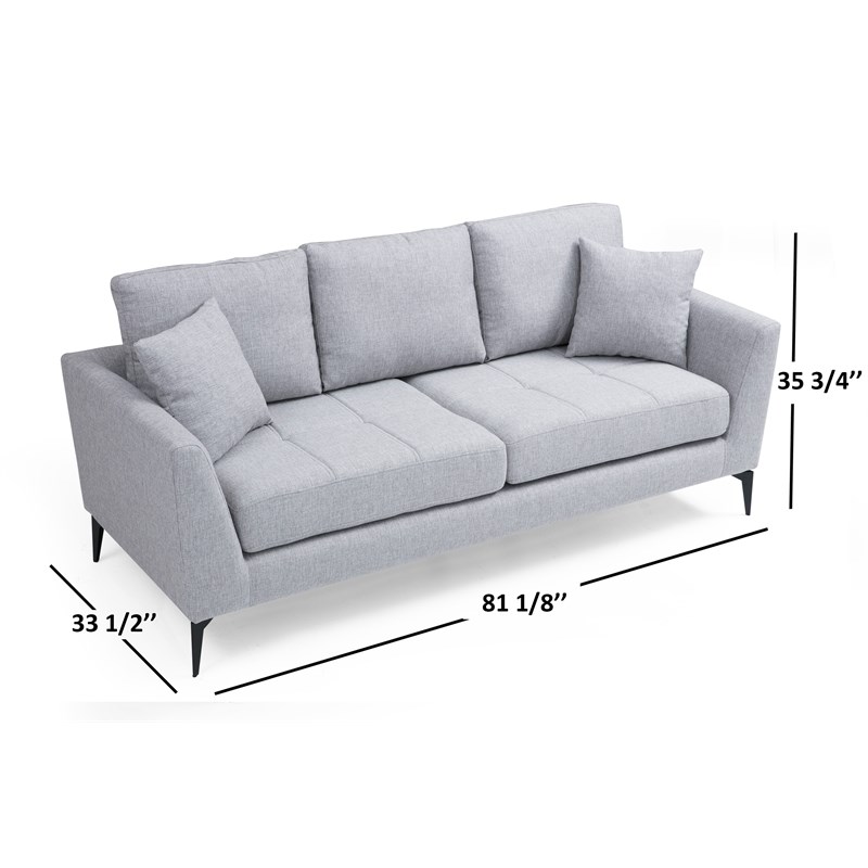 artem living tempo two seater fabric sofa in light gray - 2023-sf-lt gray