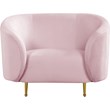 Meridian Furniture Lavilla Velvet Accent Chair in Pink and Gold