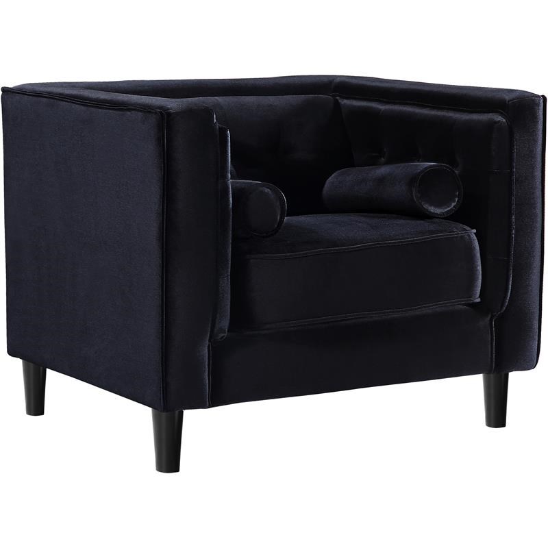 Meridian Furniture Taylor Velvet Accent Chair in Black