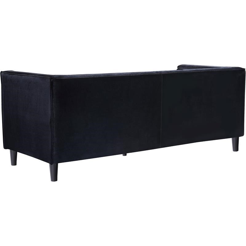 Meridian Furniture Taylor Modern Velvet Sofa in Black