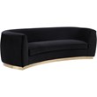 Meridian Furniture Julian Contemporary Velvet Sofa in Black