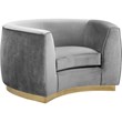 Meridian Furniture Julian Velvet Accent Chair in Gray and Gold