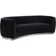 Contemporary Velvet Sofa in Black