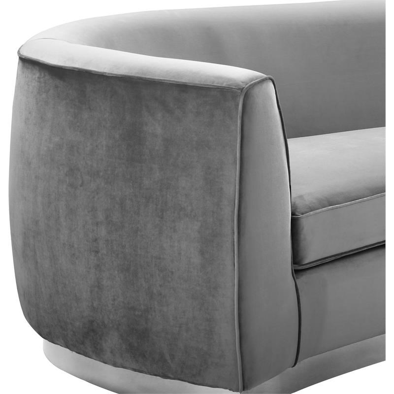 Contemporary Velvet Sofa in Gray