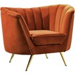 Velvet Accent Chair in Cognac and Gold