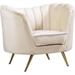 Velvet Accent Chair in Cream and Gold