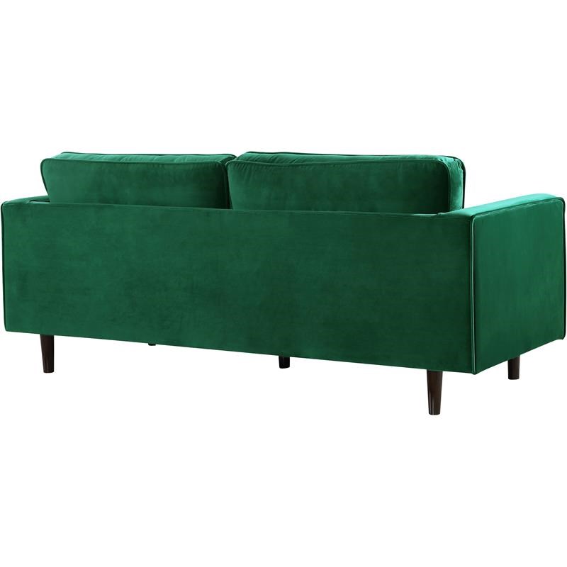 Meridian Furniture Emily Contemporary Velvet Loveseat in Green