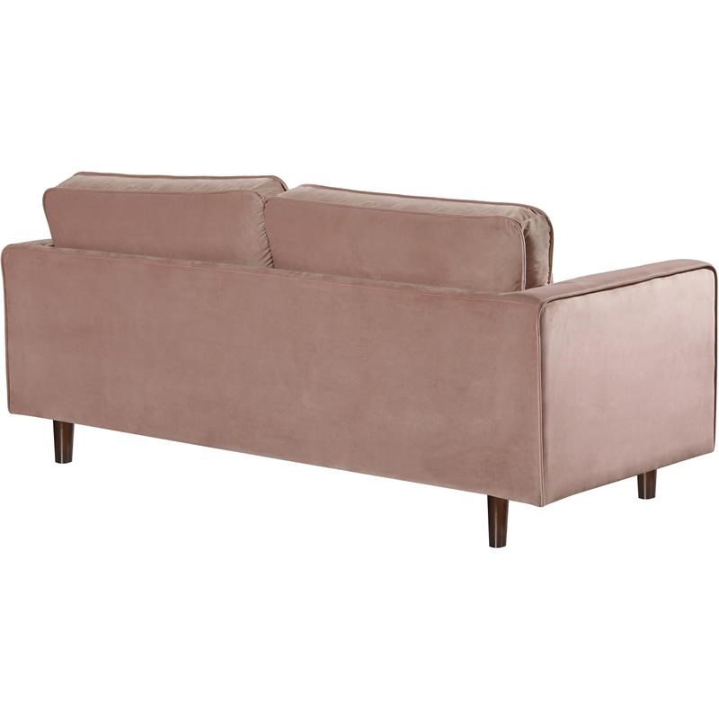 Meridian Furniture Emily Contemporary Velvet Loveseat in Pink