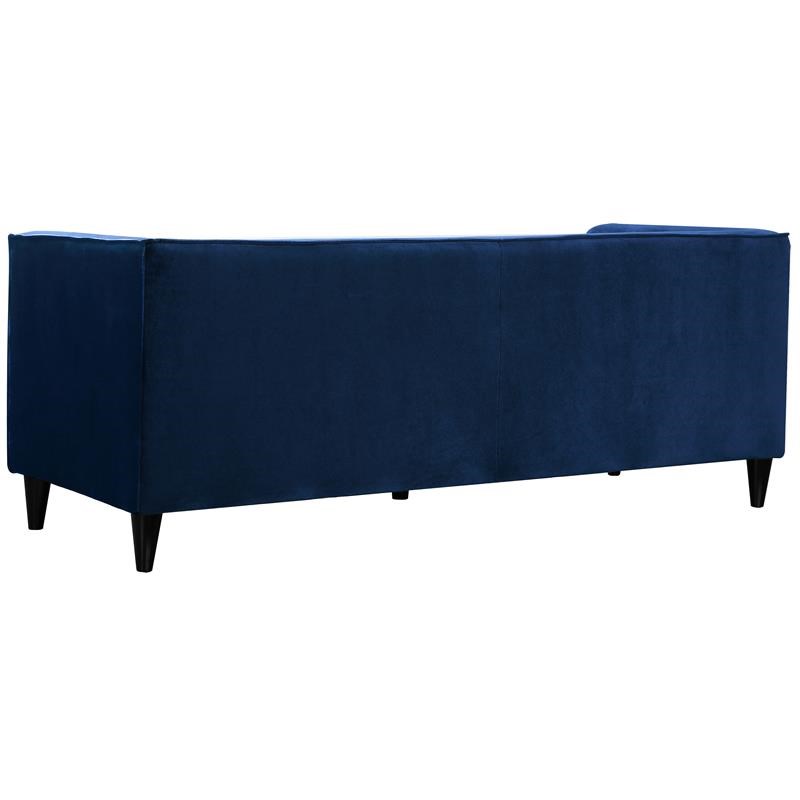 Meridian Furniture Taylor Modern Velvet Sofa in Navy