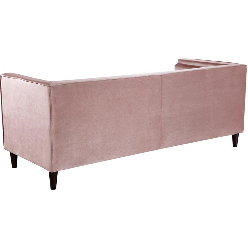 Meridian Furniture Taylor Modern Velvet Sofa in Pink