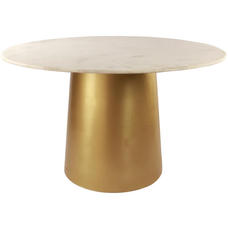 Meridian Furniture Sorrento Contemporary Marble Dining Table in Gold