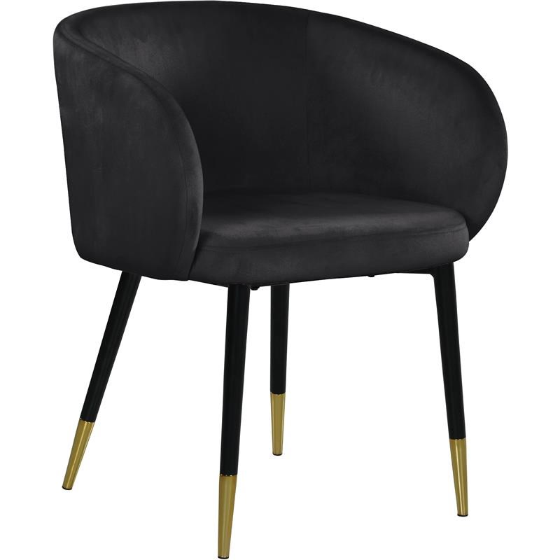 Meridian Furniture Louise Velvet Dining Chair in Black