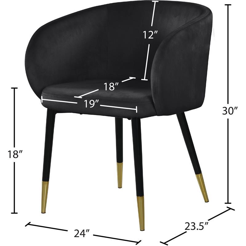 Meridian Furniture Louise Velvet Dining Chair in Black