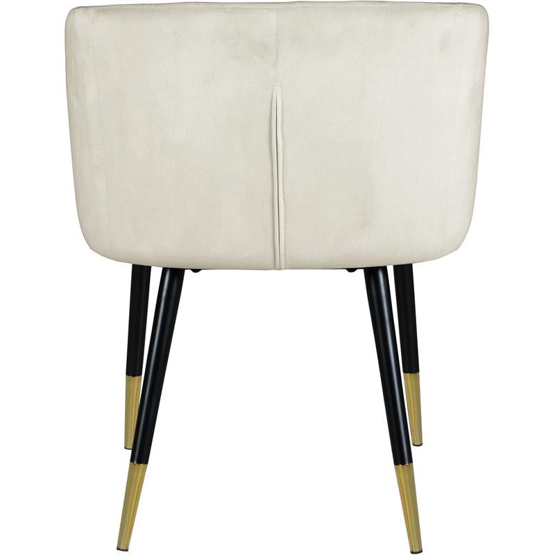 Meridian Furniture Louise Velvet Dining Chair in Cream