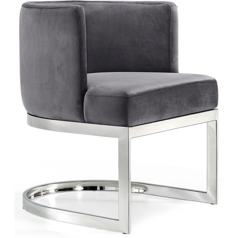 19.5"H Velvet Dining Chair in Gray | Homesquare