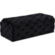 Meridian Furniture Casey Button Tufted Black Velvet Ottoman and Bench