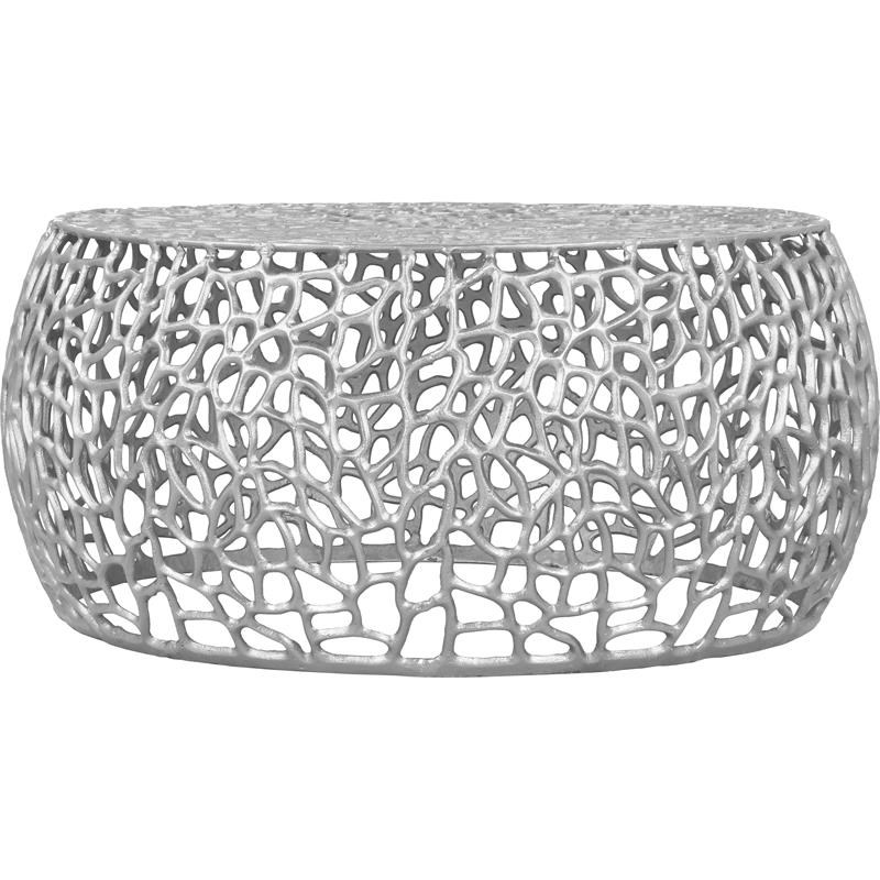 Meridian Furniture Priya Solid Chrome Aluminum Coffee Table Homesquare