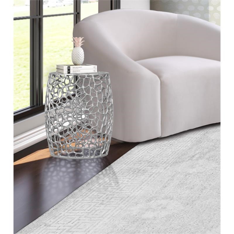 Meridian Furniture Priya Solid Chrome Aluminum End Table