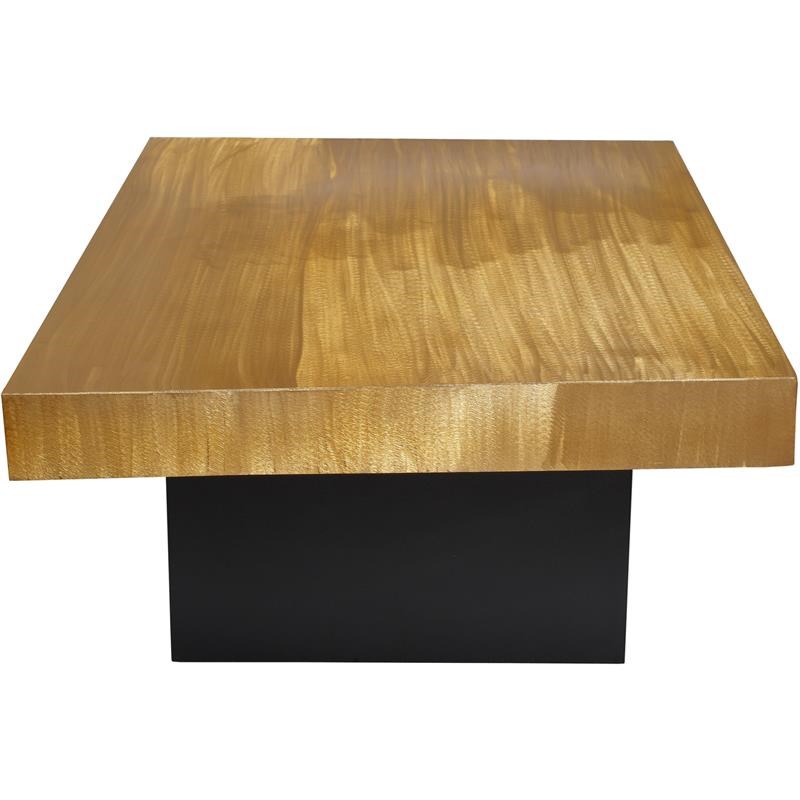 Meridian Furniture Palladium Textured Metal Coffee Table in Gold