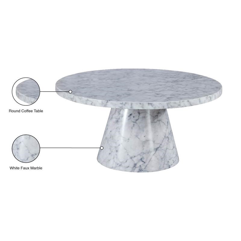 Meridian Furniture Omni White Faux Marble 36
