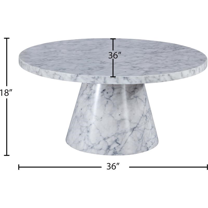 Meridian Furniture Omni White Faux Marble 36