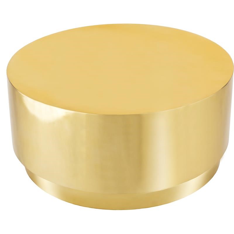 Meridian Furniture Jazzy Gold Stainless Steel Drum Coffee Table