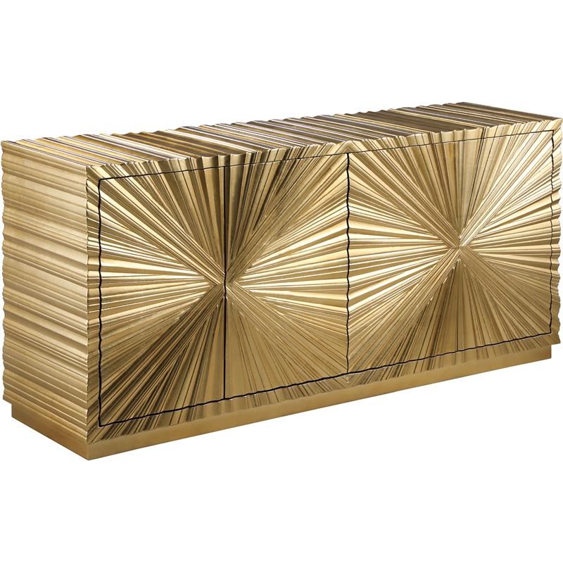 Meridian Furniture Golda Gold Leaf Sideboard and Buffet