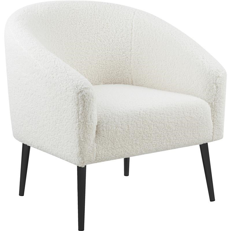 Meridian Furniture Barlow Faux Sheepskin Fur Accent Chair with Matte Black Legs