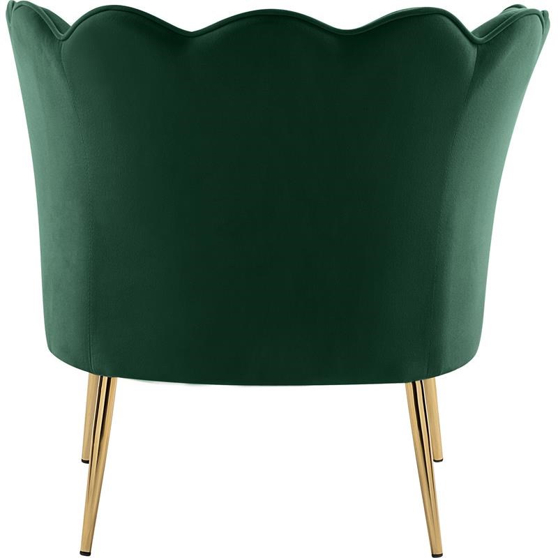 Meridian Furniture Jester Green Velvet Accent Chair with Gold Iron Legs