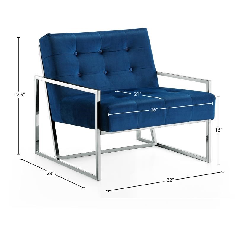 Meridian Furniture Alexis Navy Velvet Accent Chair