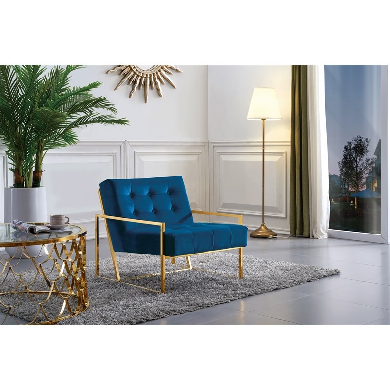 Meridian Furniture Pierre Navy Velvet Accent Chair