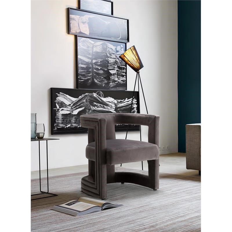 Meridian Furniture Blair Gray Velvet Accent Chair