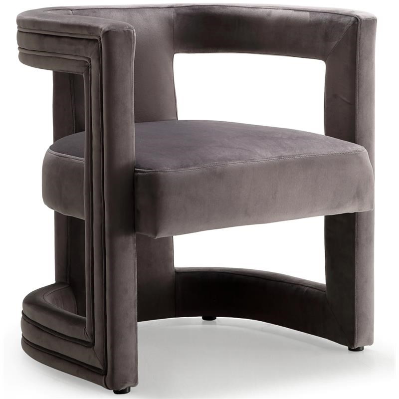 Meridian Furniture Blair Gray Velvet Accent Chair