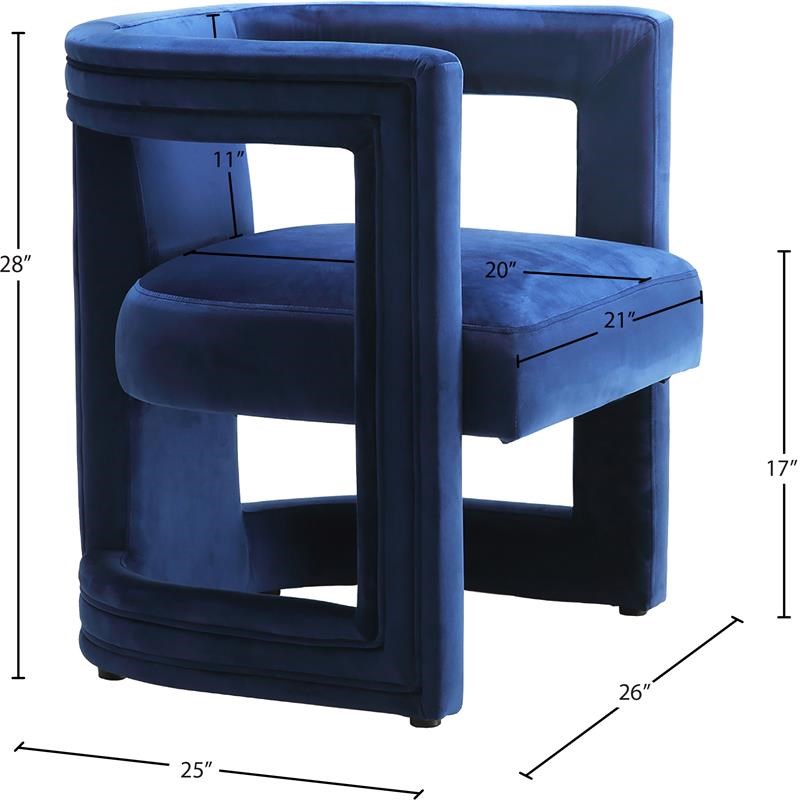 Meridian Furniture Blair Navy Velvet Accent Chair